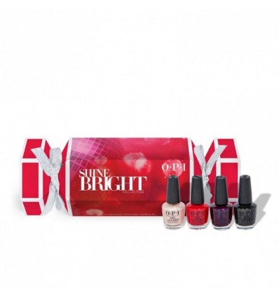 Coffret 4 OPI mini nail lacquer shine bright Noel 2020