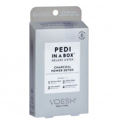 VOESH Pedi in a Box 4 étapes Vitamine recharge Soin des pieds - CHARCOAL POWER DETOX
